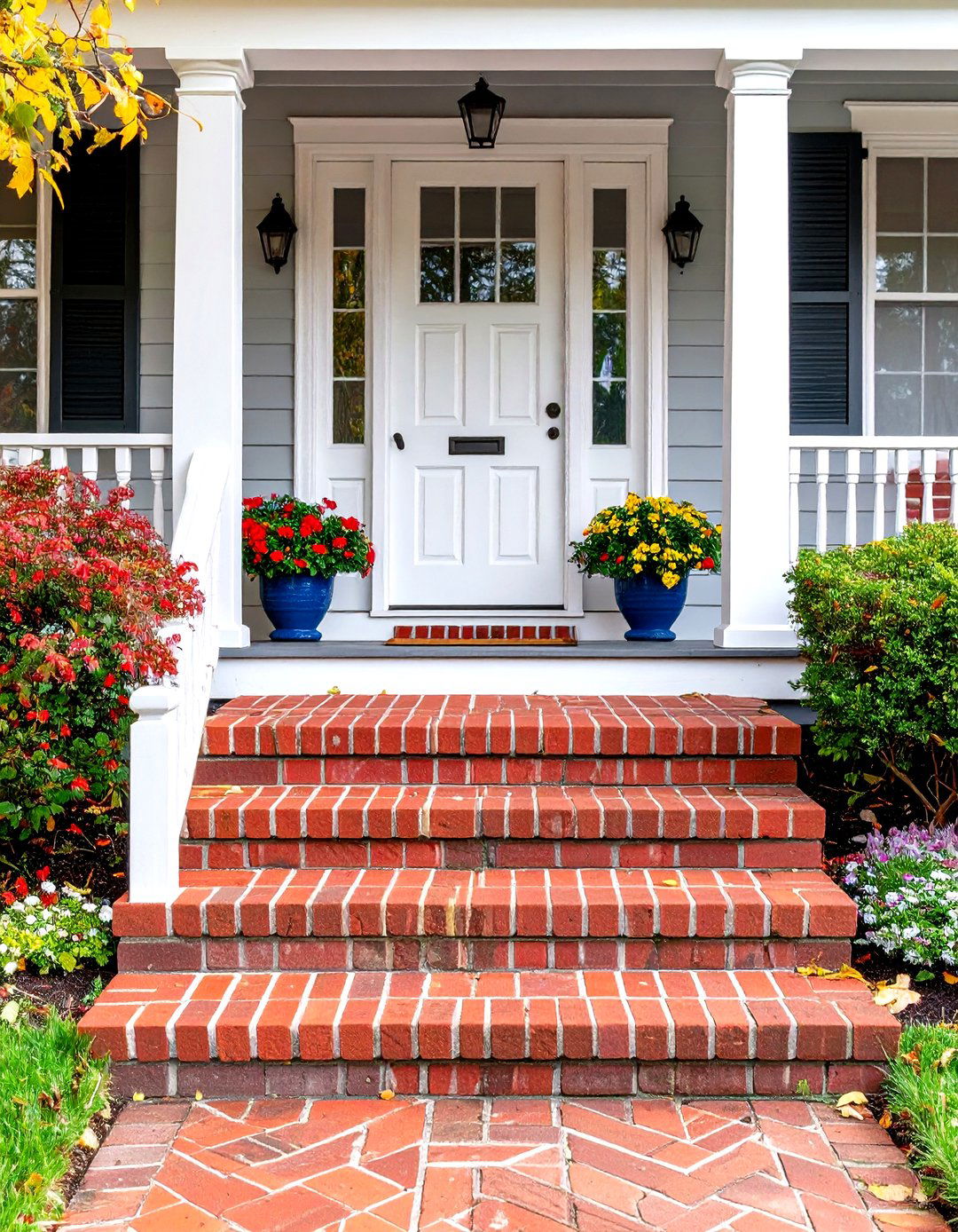 Classic Red Brick Porch Steps - 30 porch steps ideas