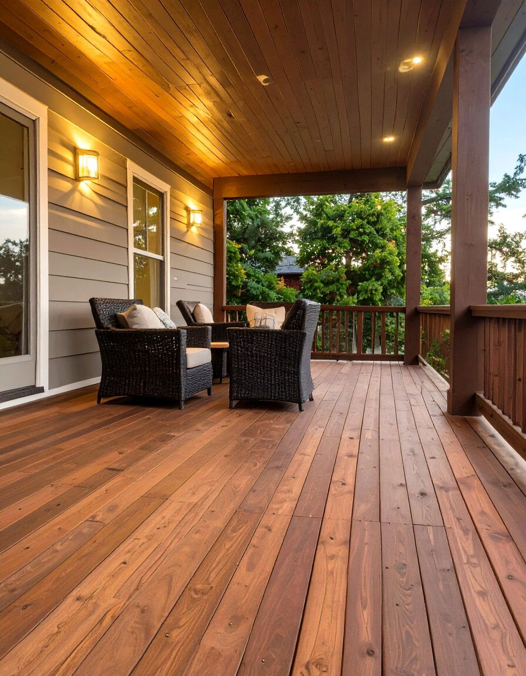 Classic Redwood Deck Flooring - 30 deck floor covering ideas