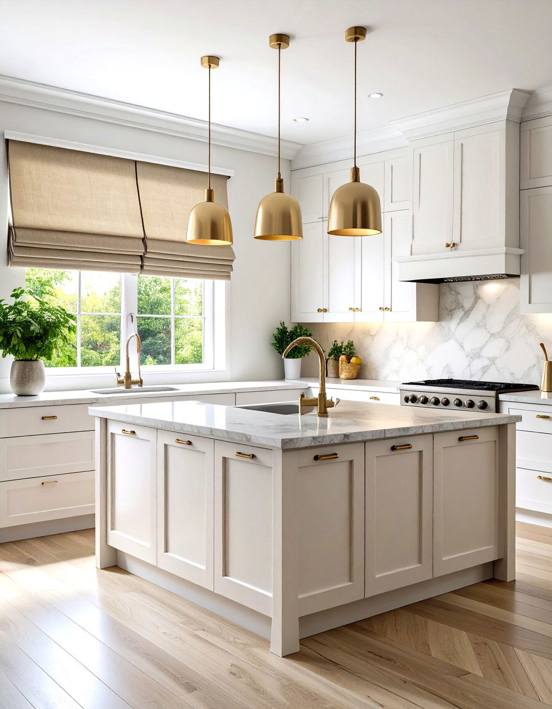 Classic Roman Shades for Kitchens - 30 kitchen window treatment ideas
