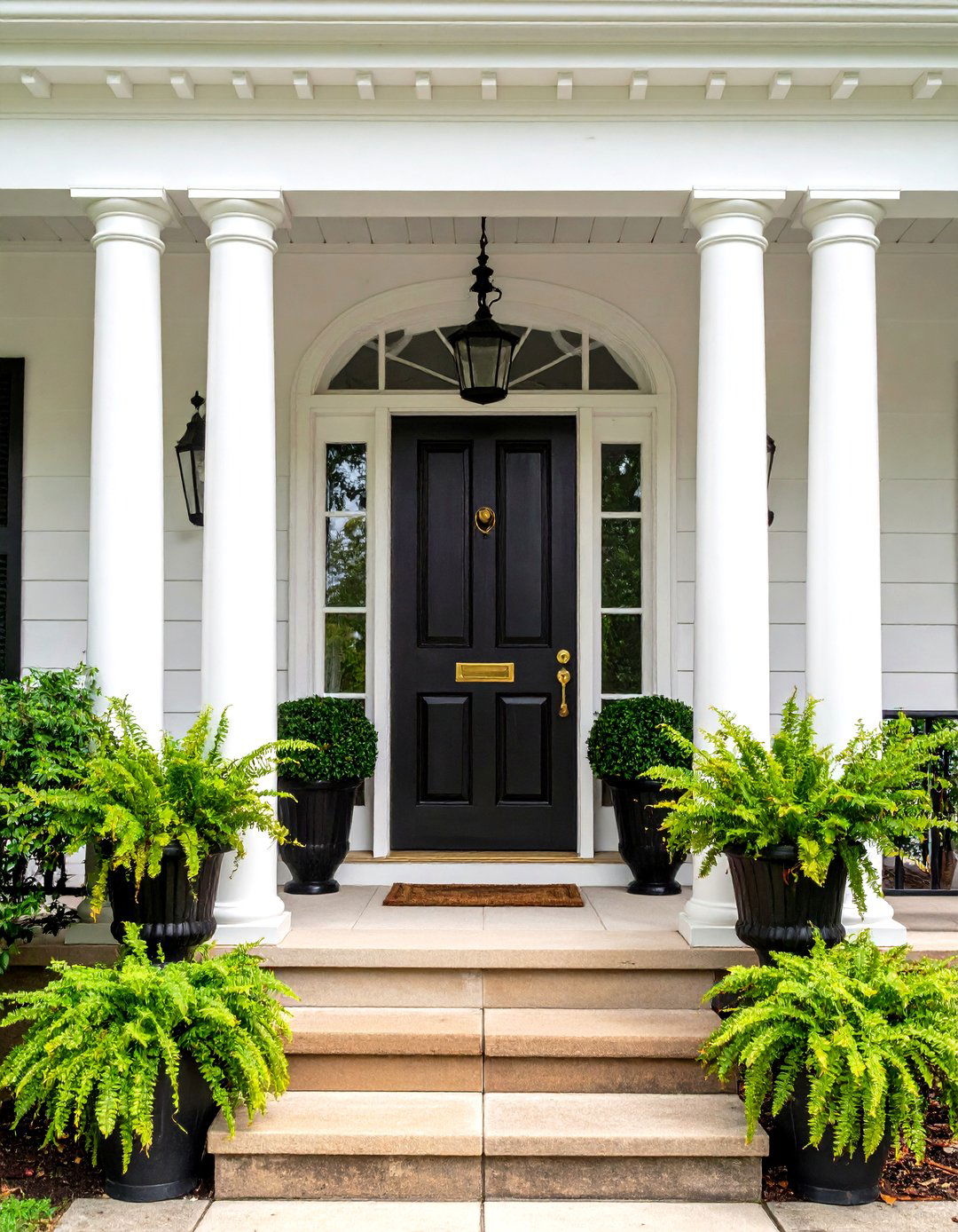 Classic Round Tapered Columns - 30 front porch column ideas