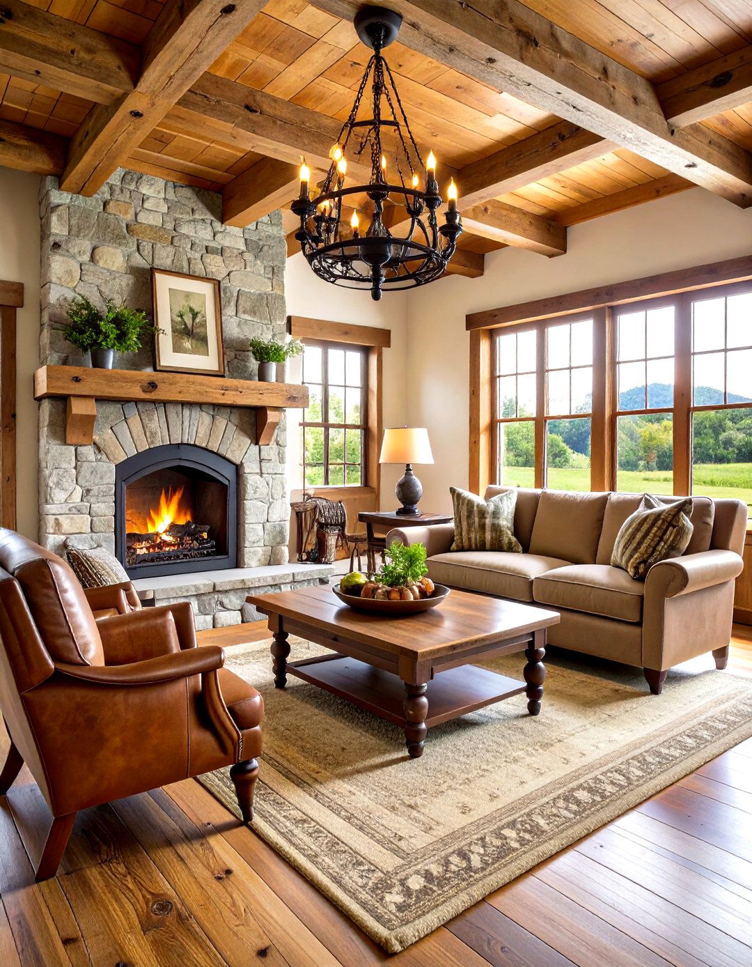 Classic Rustic Farmhouse Living Room - 30 farmhouse interior design ideas