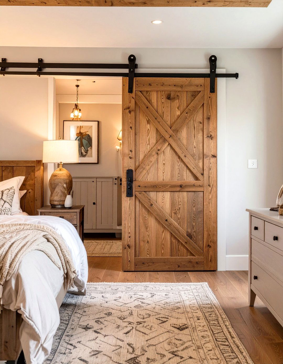 Classic Rustic Wood Barn Door - 30 barn door closet ideas