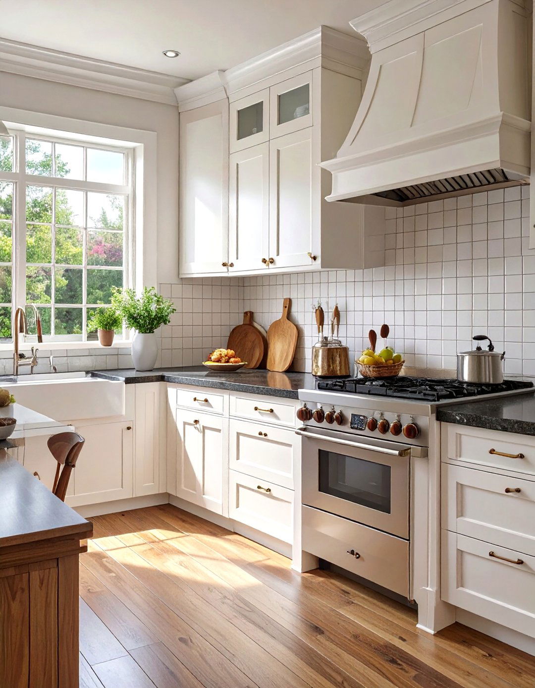 Classic Square Tile Backsplash - 30 backsplash ideas for white cabinets and granite countertops