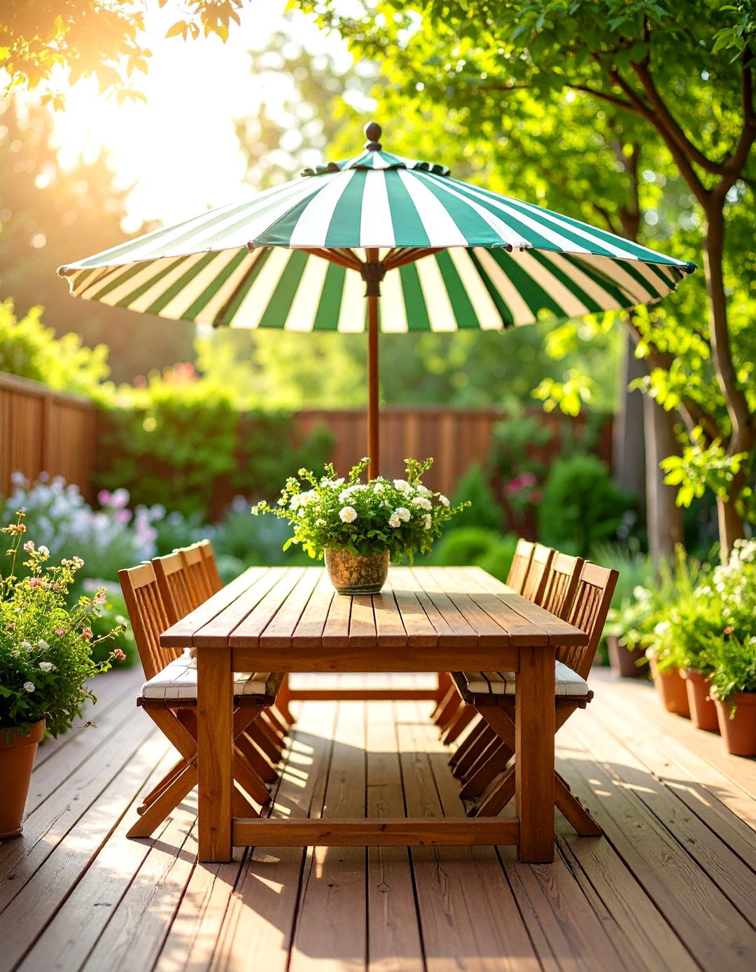 Classic Striped Patio Umbrella - 30 patio shades ideas