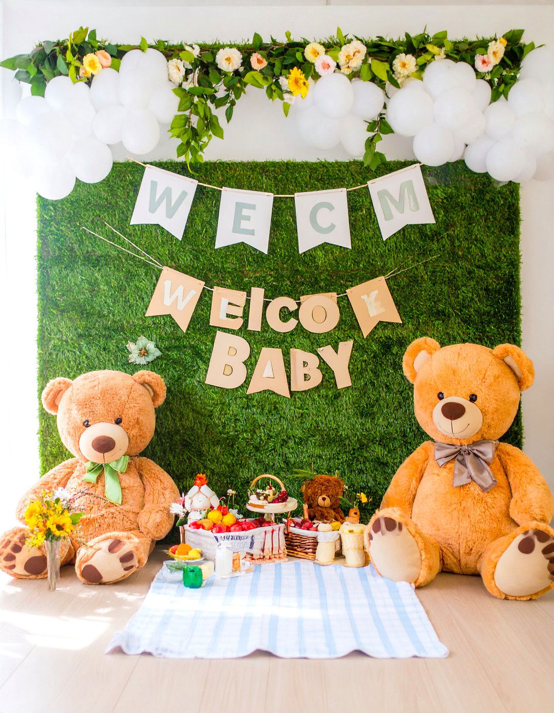 Classic Teddy Bear Picnic - 30 baby shower backdrop ideas