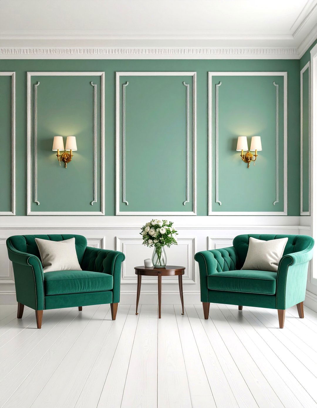 Classic Wainscoting Accent Wall - 30 accent wall ideas for living room