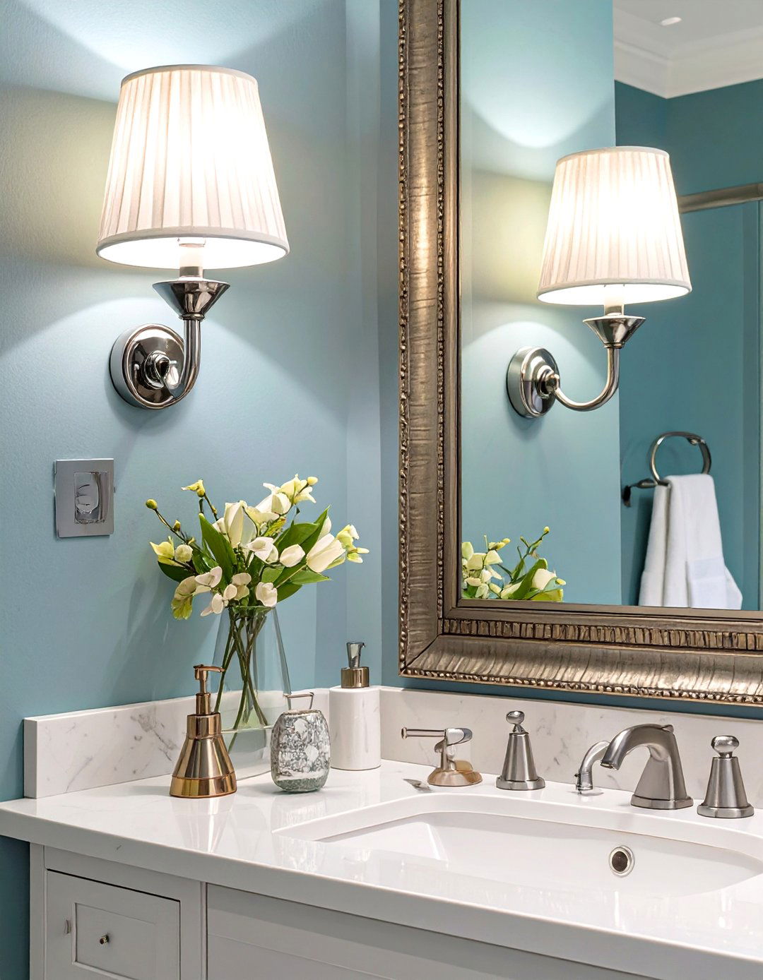 Classic Wall Sconces - 30 timeless bathroom design ideas