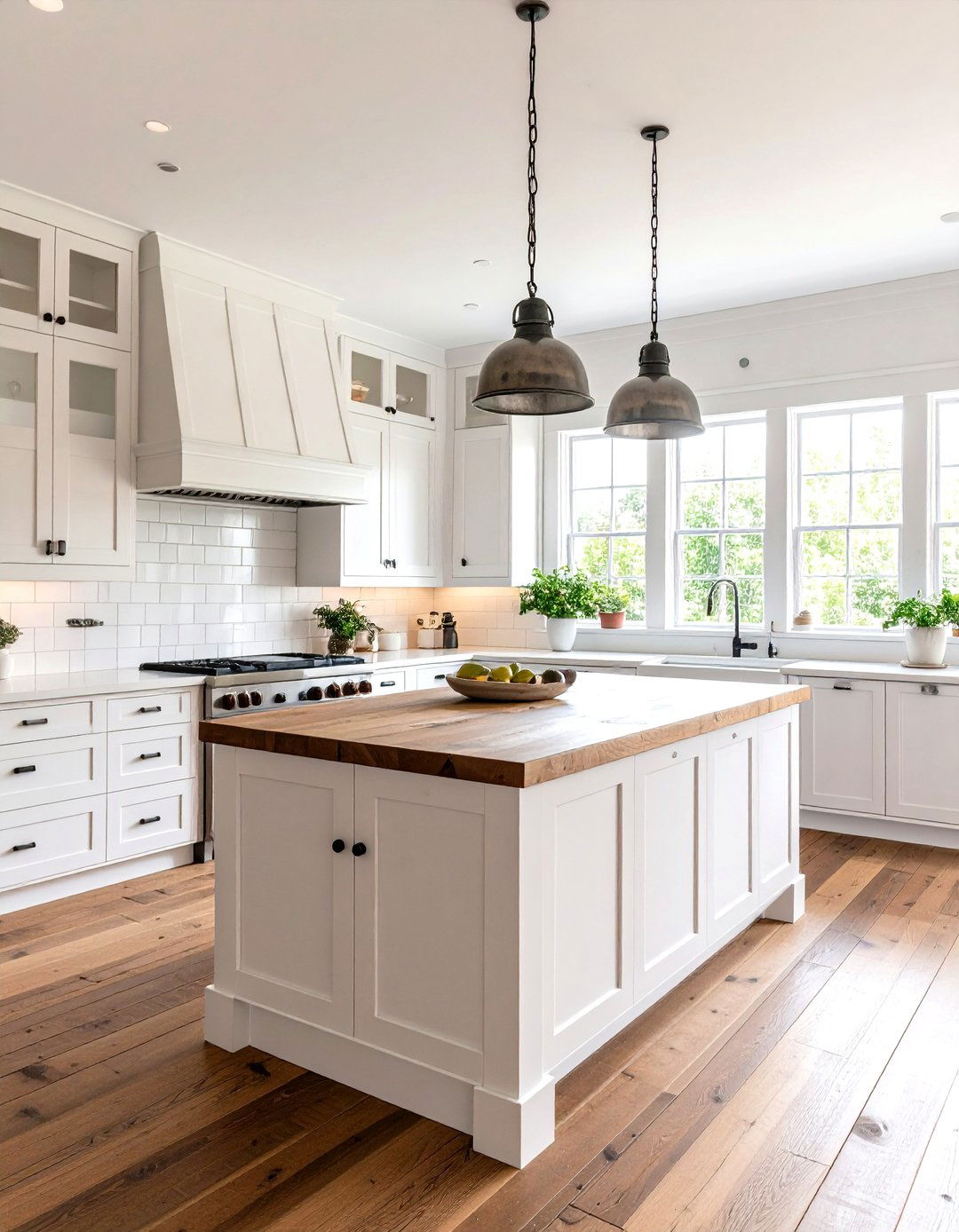 Classic White Farmhouse Kitchen - 30 kitchen paint ideas