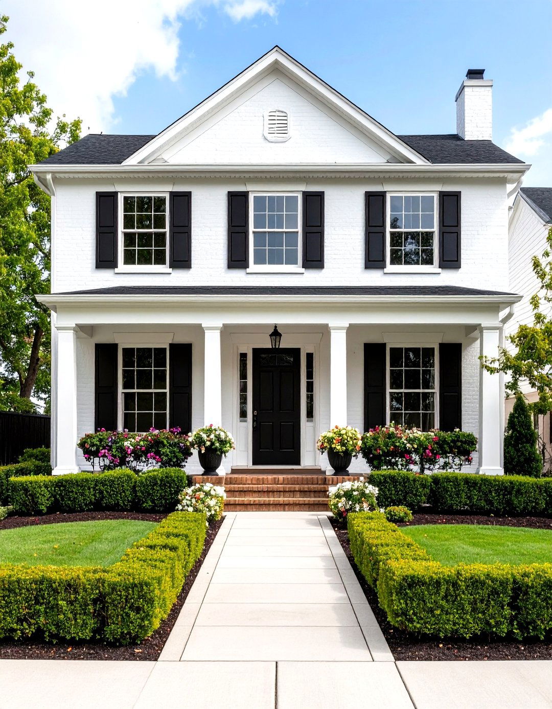 Classic White Painted Brick Exterior - 30 exterior brick paint color ideas