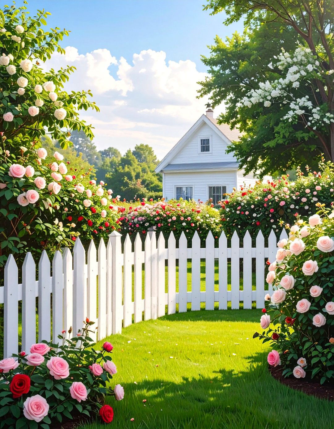 Classic White Picket Fence - 30 small garden fence ideas