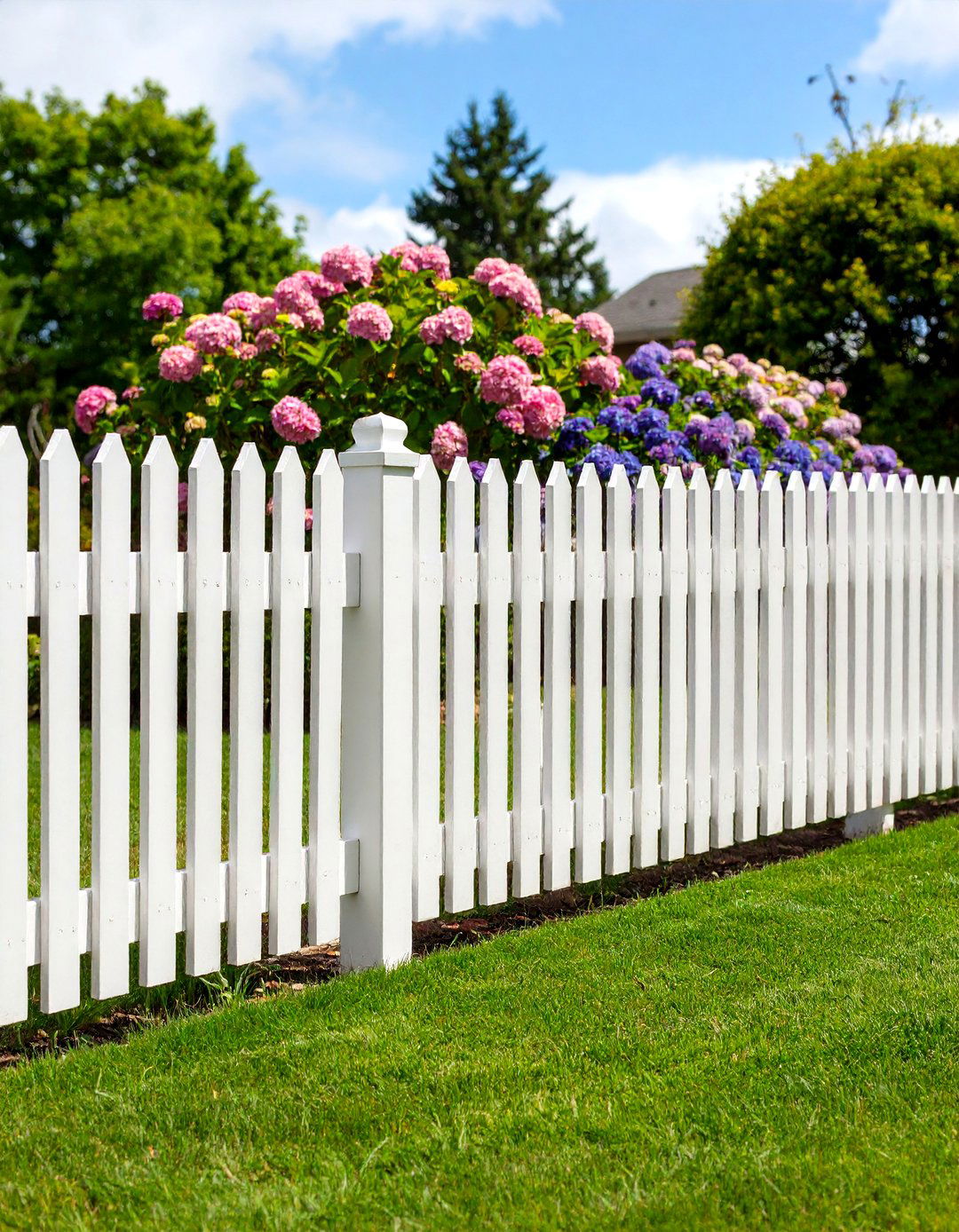 Classic White Picket Garden Fencing - 30 garden fencing ideas