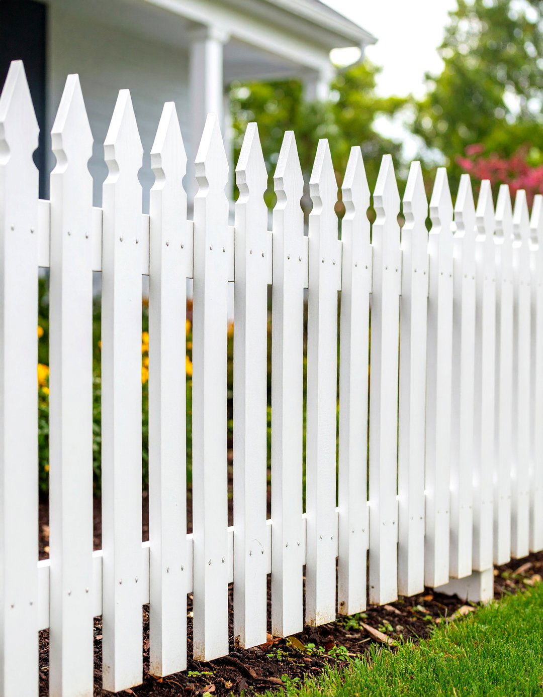 Classic White Picket Porch Fence - 30 porch fence ideas