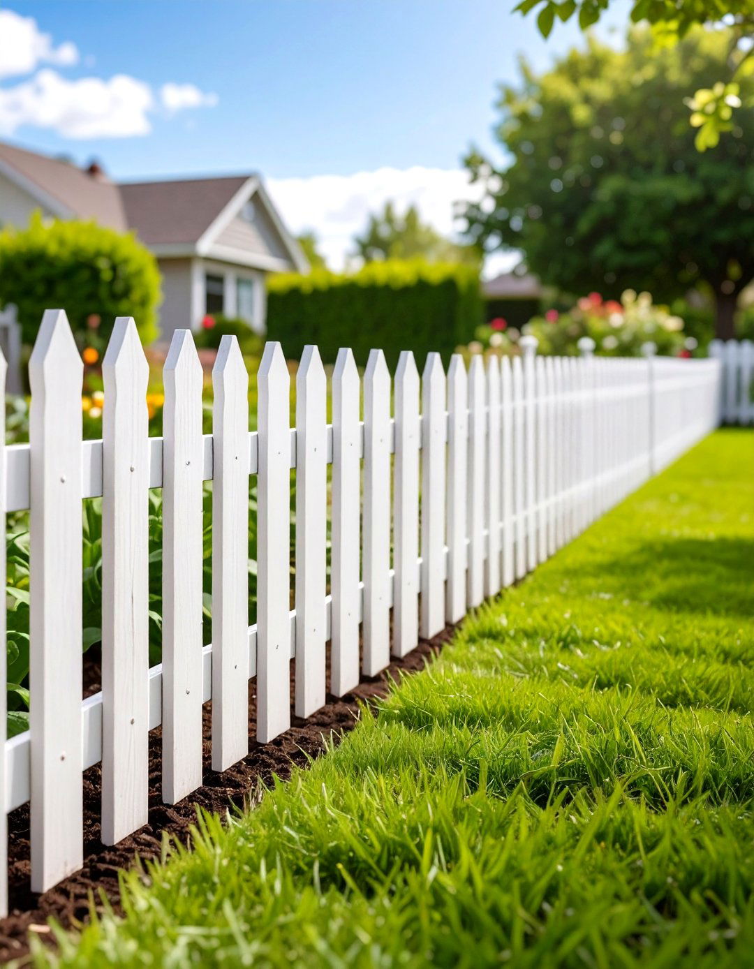 Classic White Picket Vegetable Garden Fence - 30 vegetable garden fence ideas
