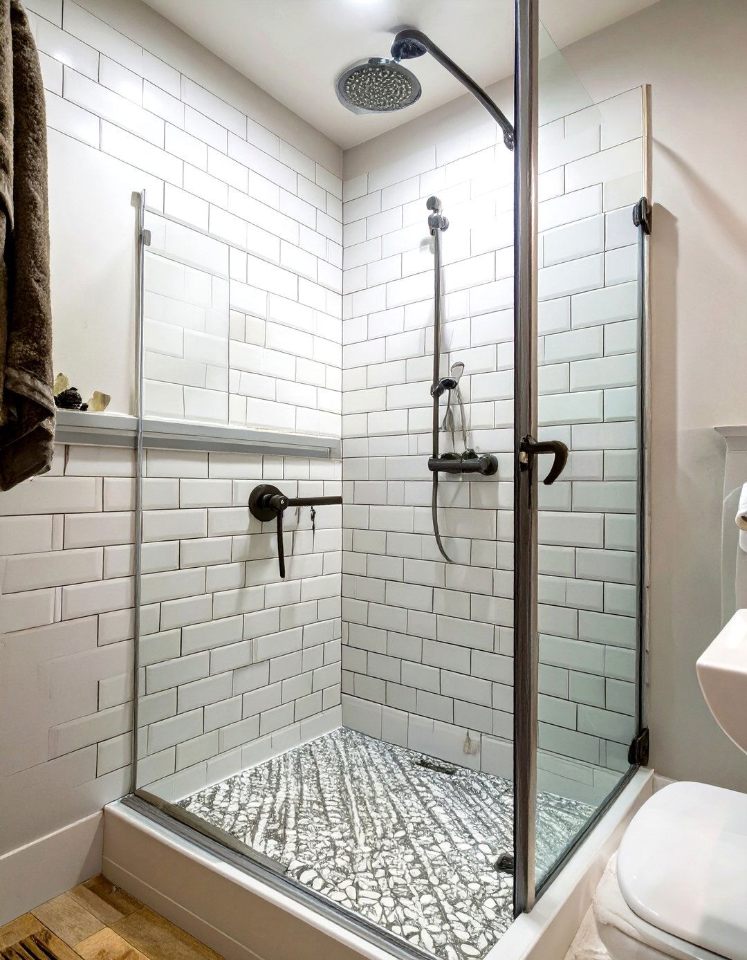 Classic White Subway Shower Tile - 30 small shower tile ideas