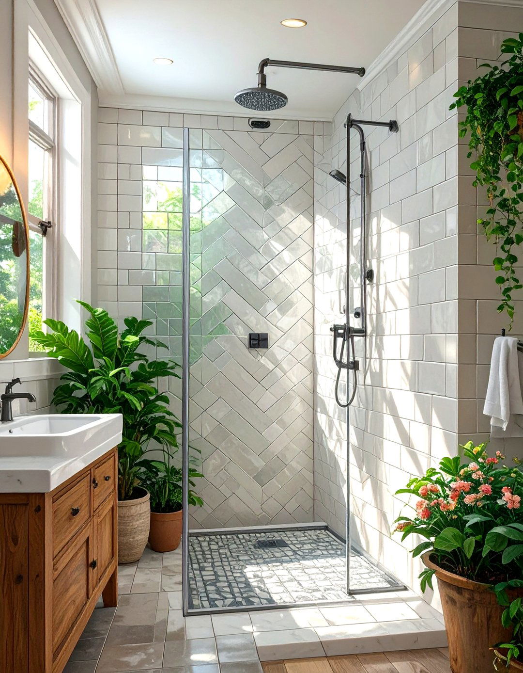 Classic White Subway Shower Tiles - 30 shower bathroom tile ideas