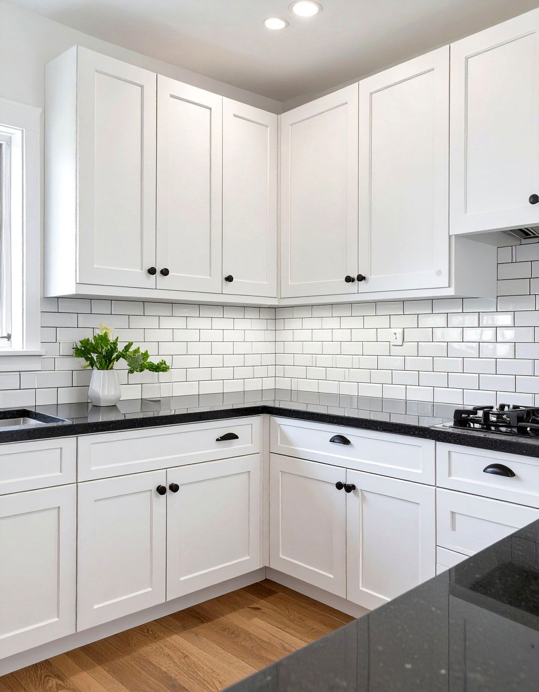 Classic White Subway Tile Backsplash - 30 backsplash ideas for white cabinets and granite countertops