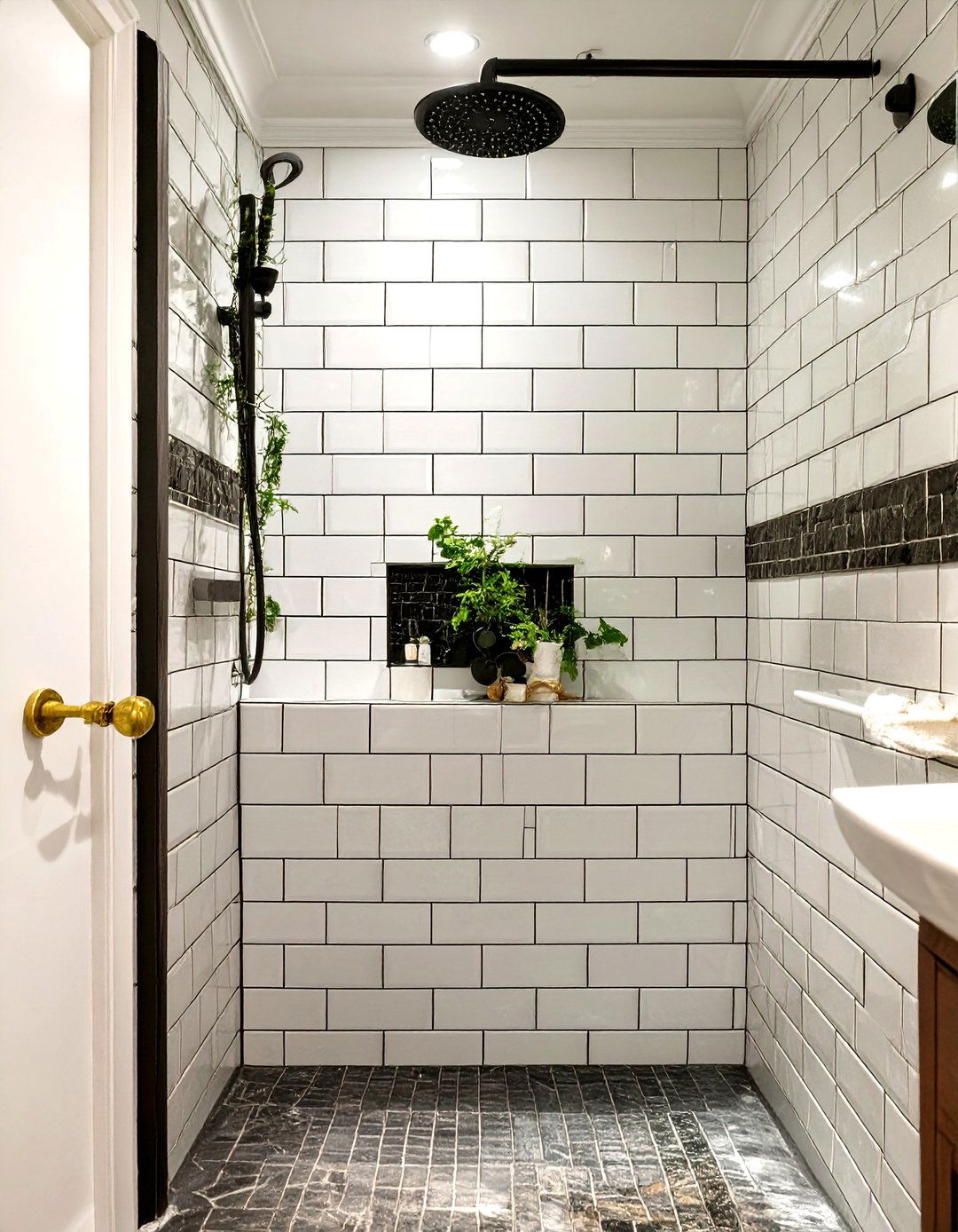Classic White Subway Tiled Bathroom Shower - 30 tiled bathroom ideas