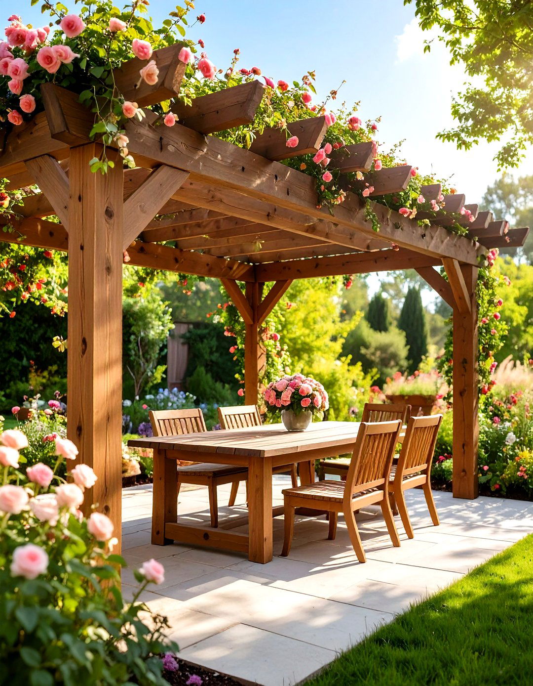 Classic Wood Pergola - 30 patio covering ideas