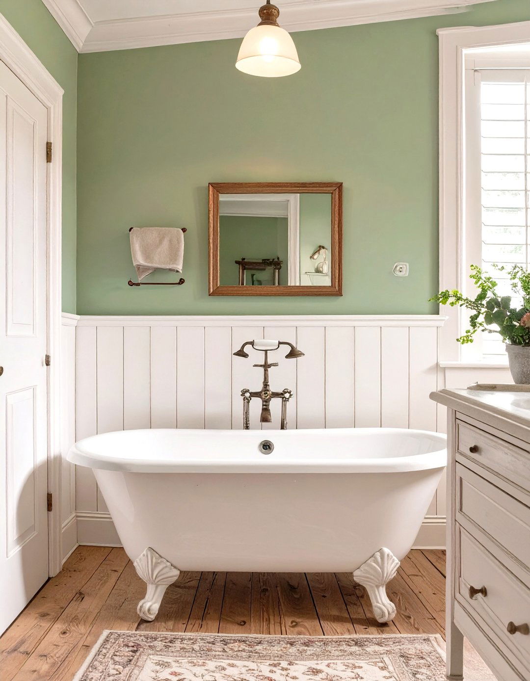 Classic Wood Wainscoting - 30 vintage bathroom ideas