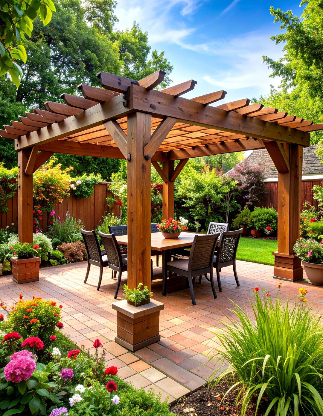 Classic Wooden Pergola - 30 patio shade ideas