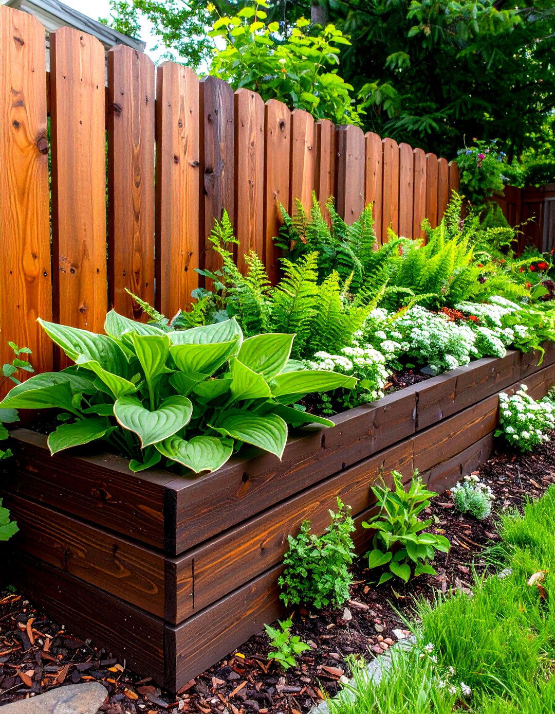Classic Wooden Timber Retaining Wall - 30 retaining wall ideas for sloped front yard