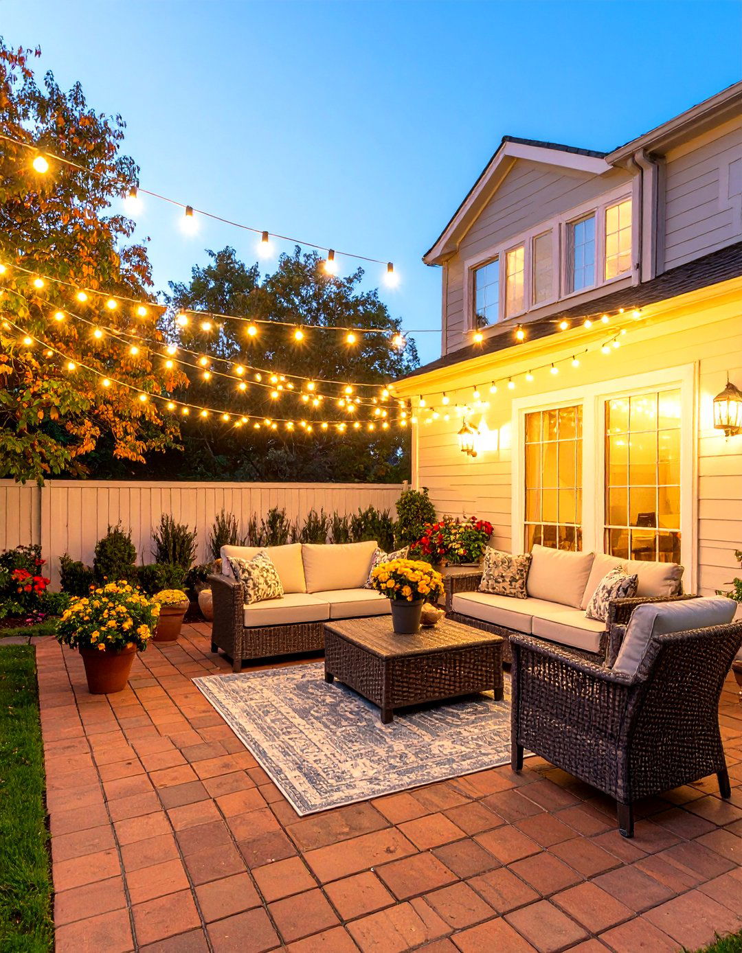 Classic Zig Zag String Patio Light Pattern - 30 patio light ideas