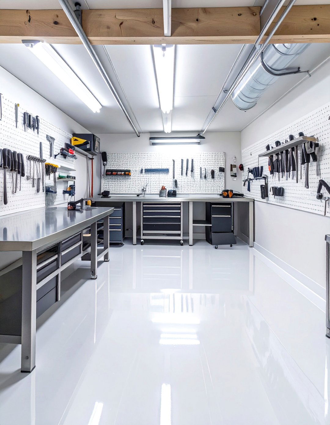 Clean Medical Grade White Epoxy Basement Floor - 30 epoxy basement floor ideas