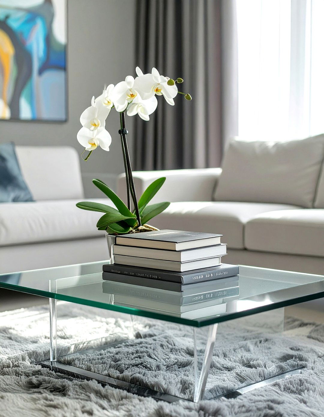 Clear Acrylic Coffee Table - 30 small space living room ideas