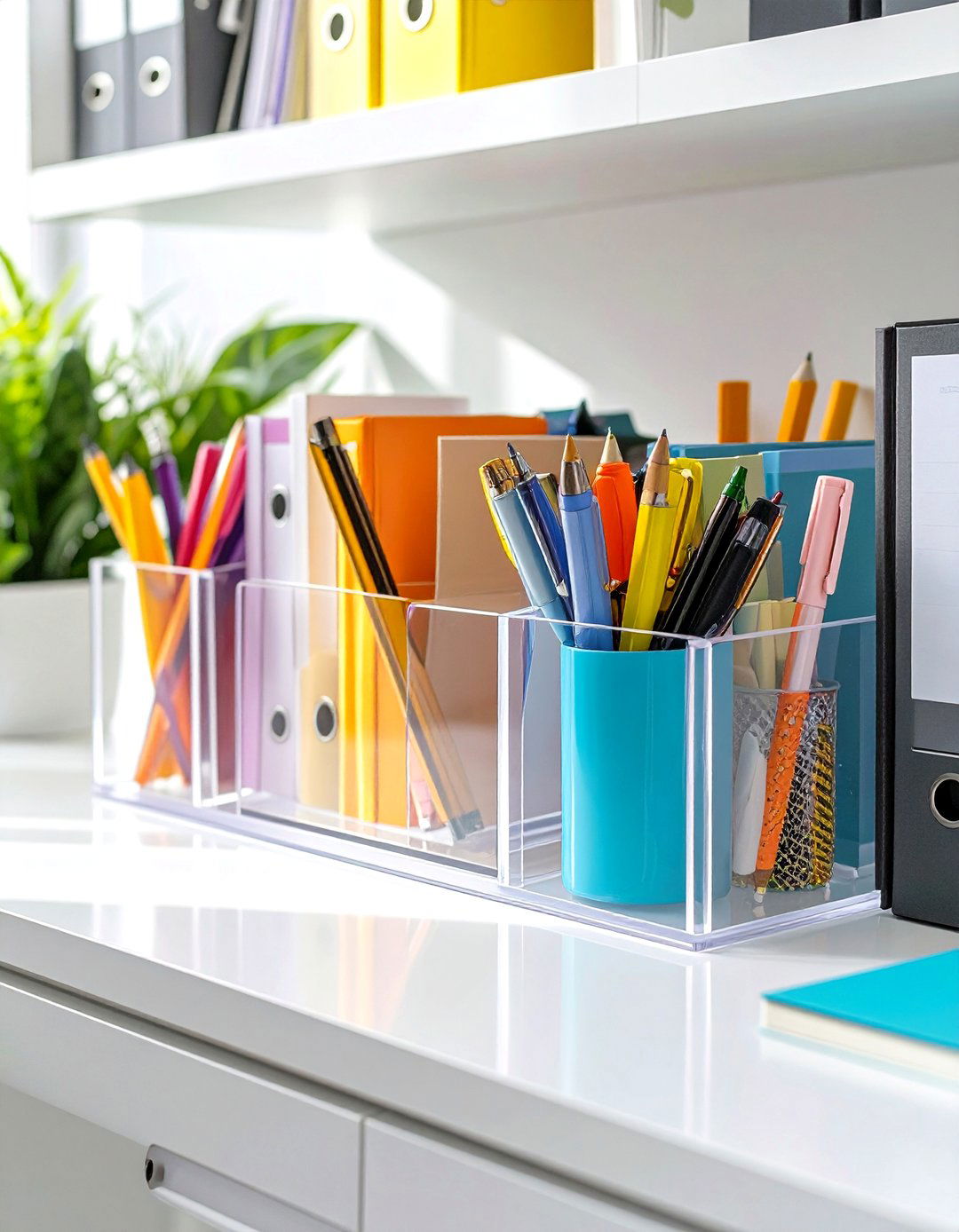Clear Acrylic Desk Accessories - 30 small office decor ideas for work