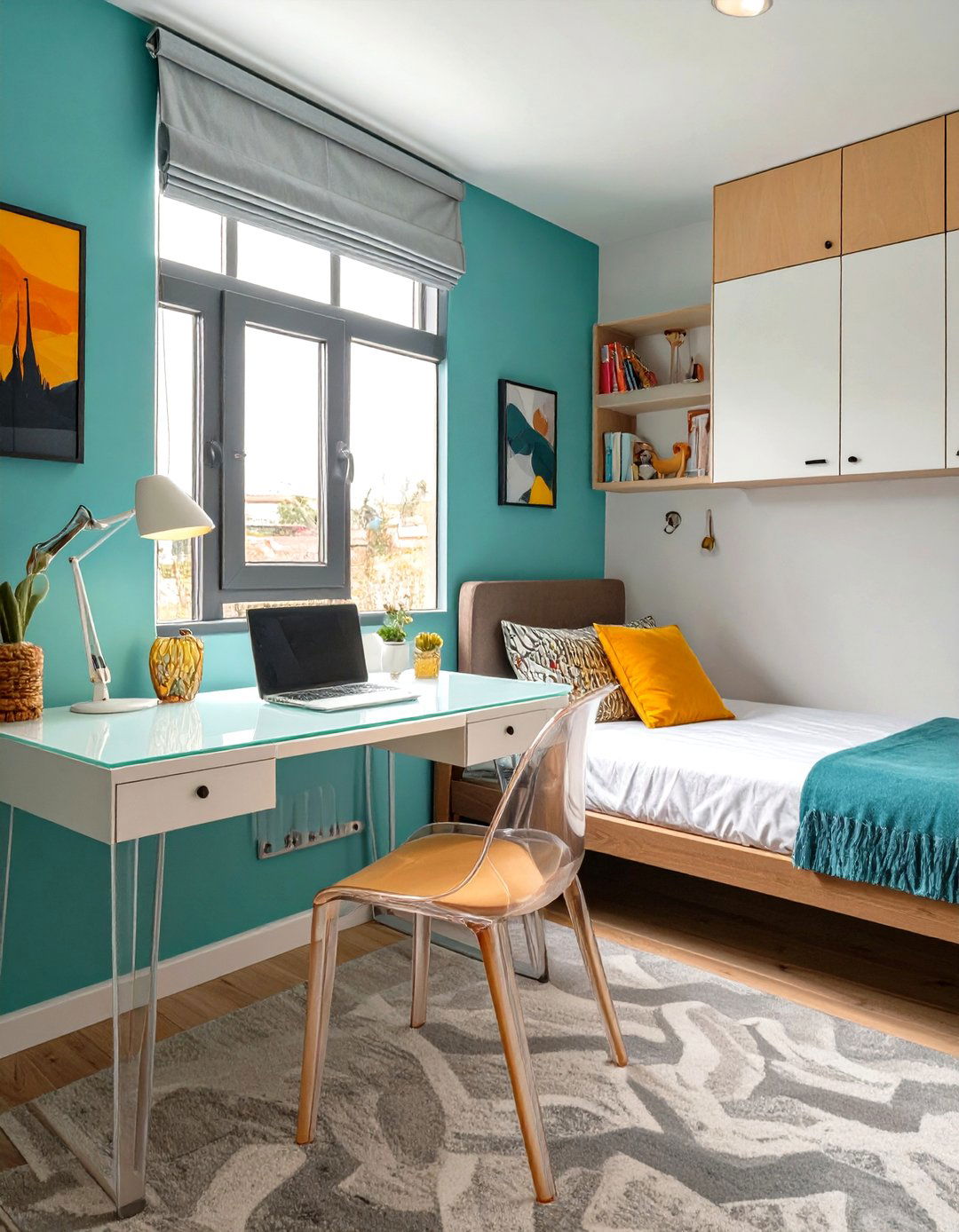 Clear Acrylic Furniture Pieces - 30 twin bedroom ideas for small rooms