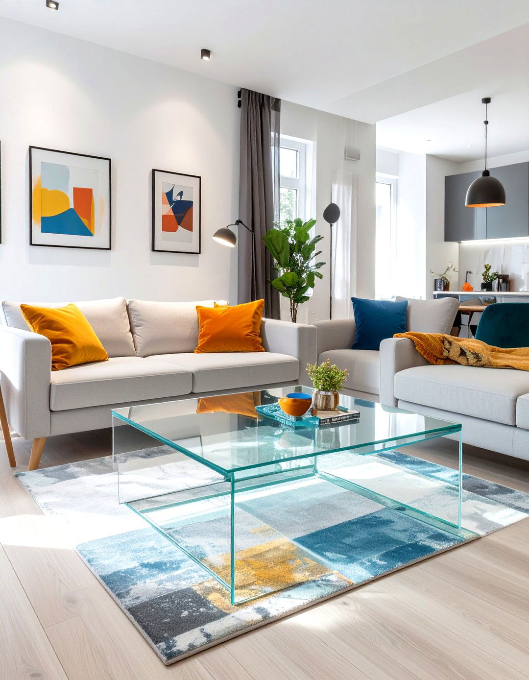 Clear Acrylic Furniture for Invisibility - 30 small narrow living room ideas