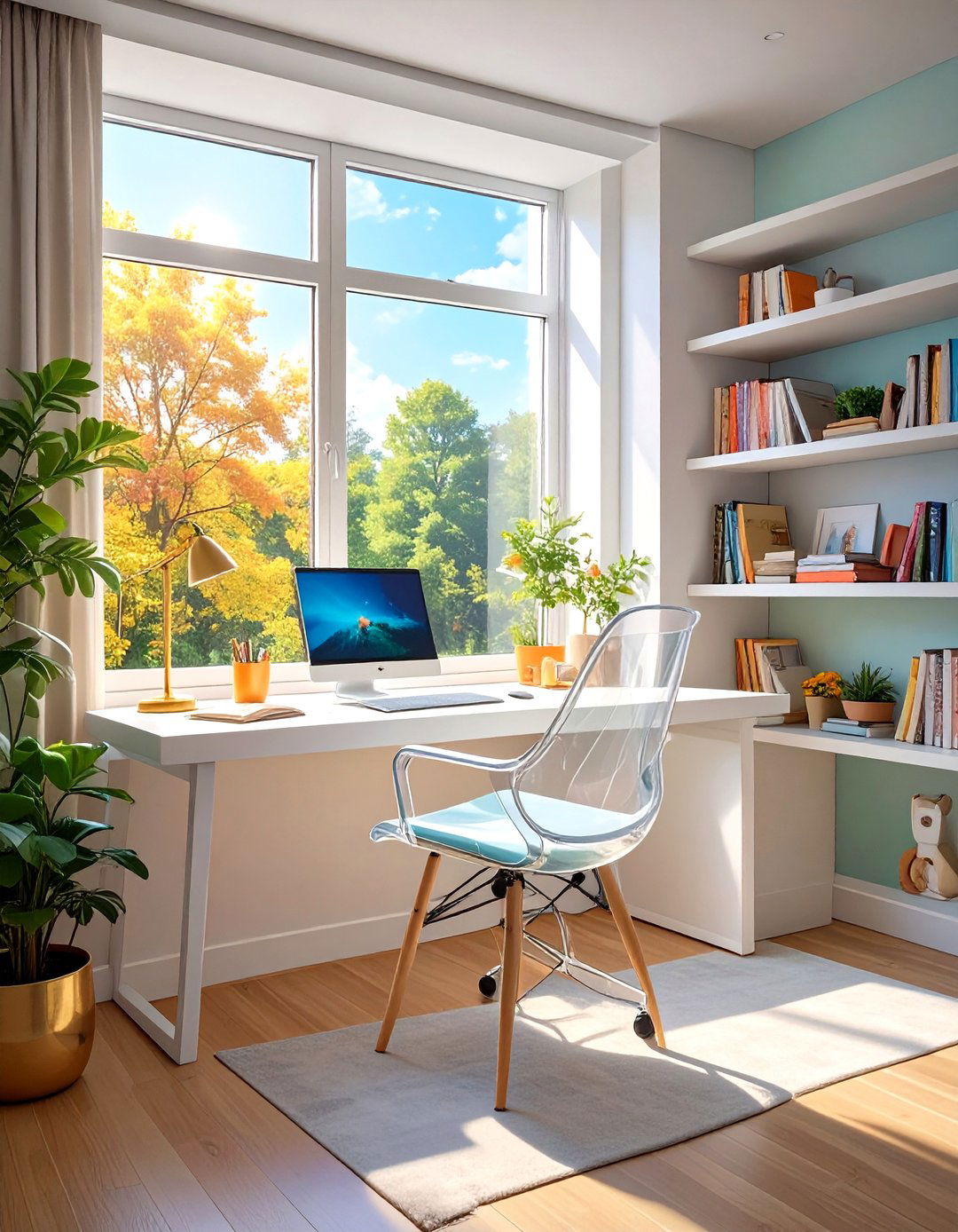 Clear Acrylic Furniture for a Ghostly Effect - 30 small room decor ideas
