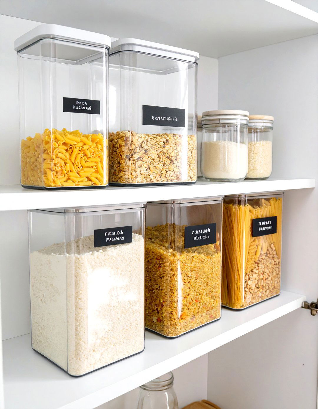Clear Canisters for Small Pantry Dry Goods - 30 small pantry organization ideas