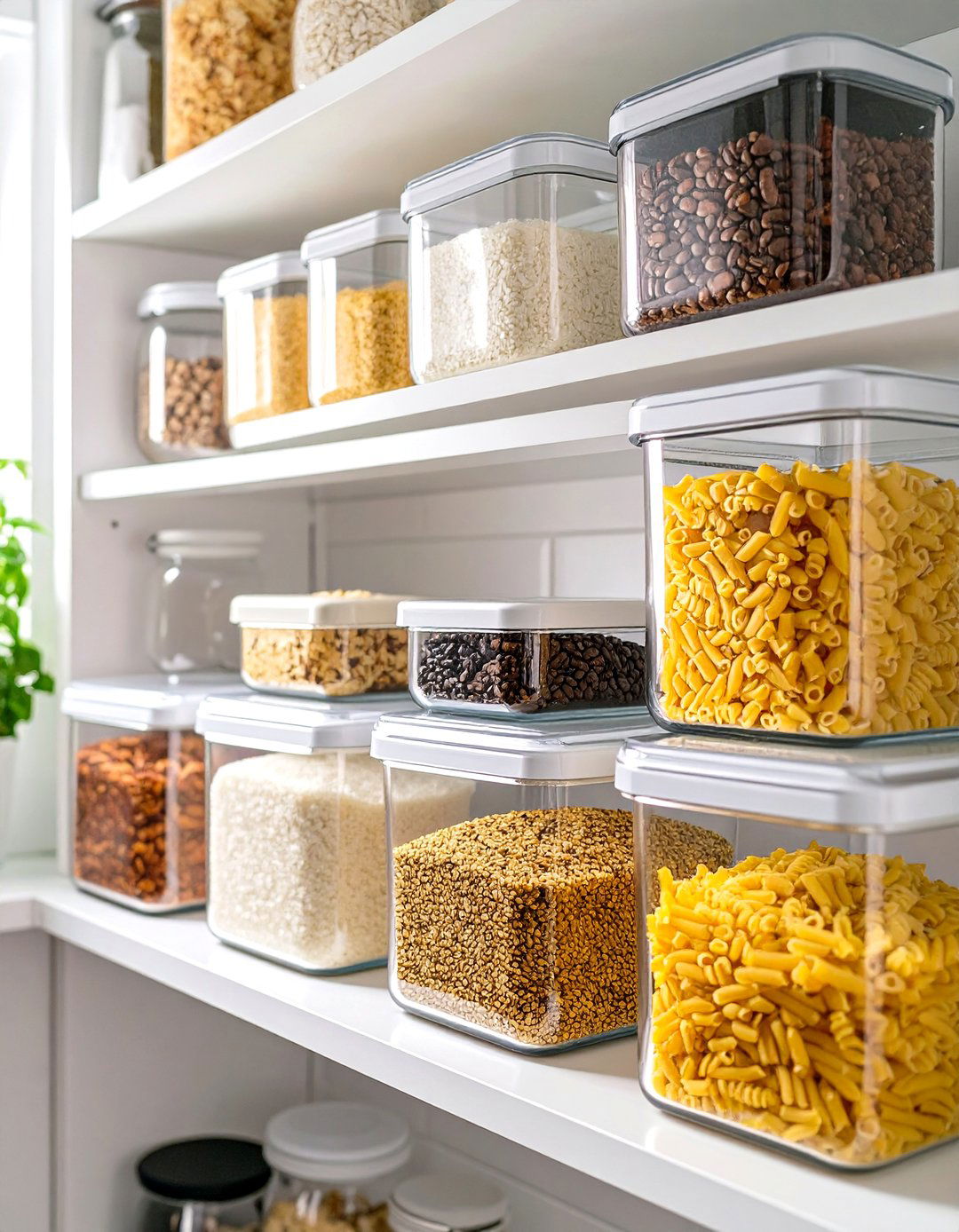 Clear Containers for Pantry Goods - 30 very small kitchen ideas