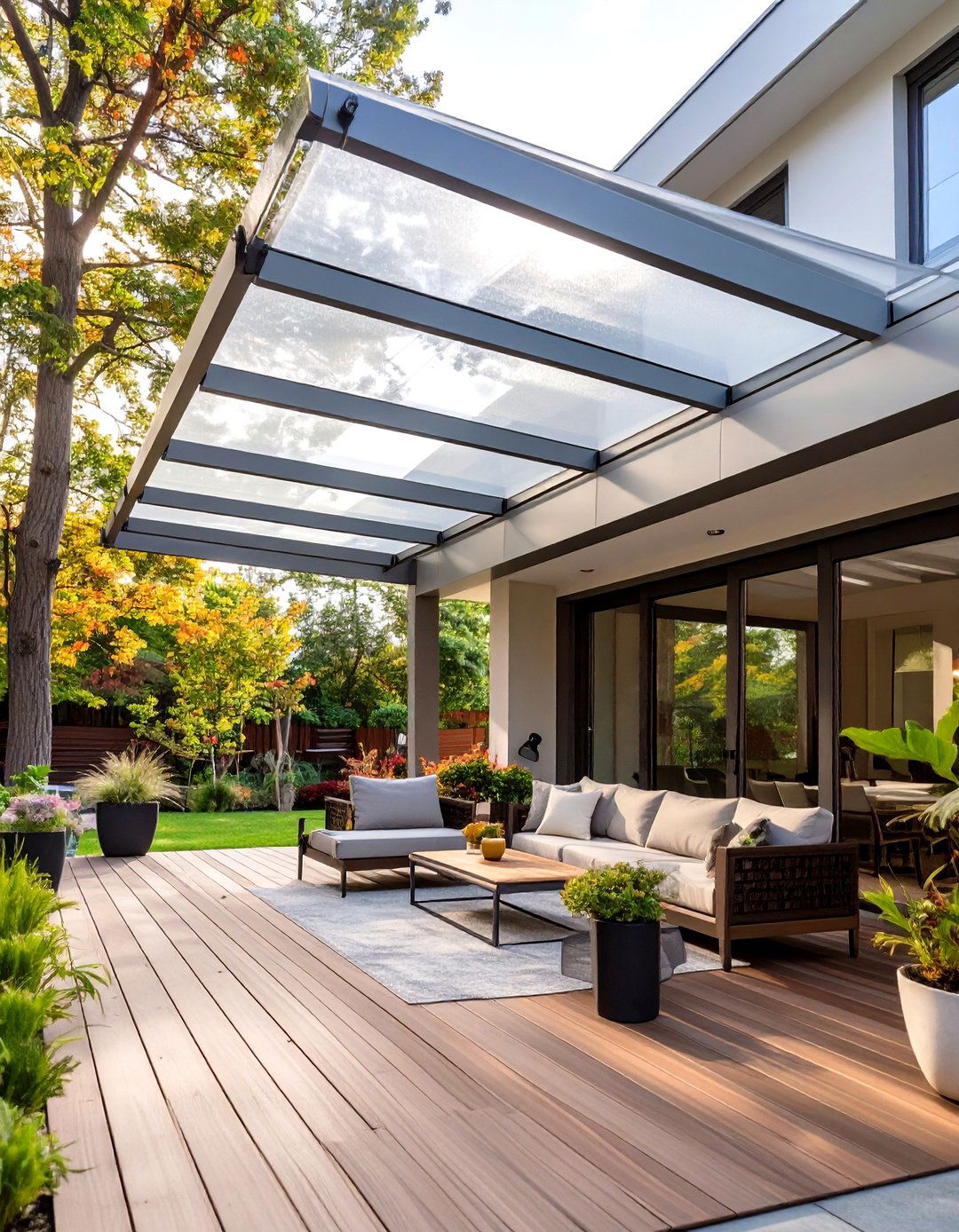 Clear Polycarbonate Panel Awning - 30 deck awning ideas