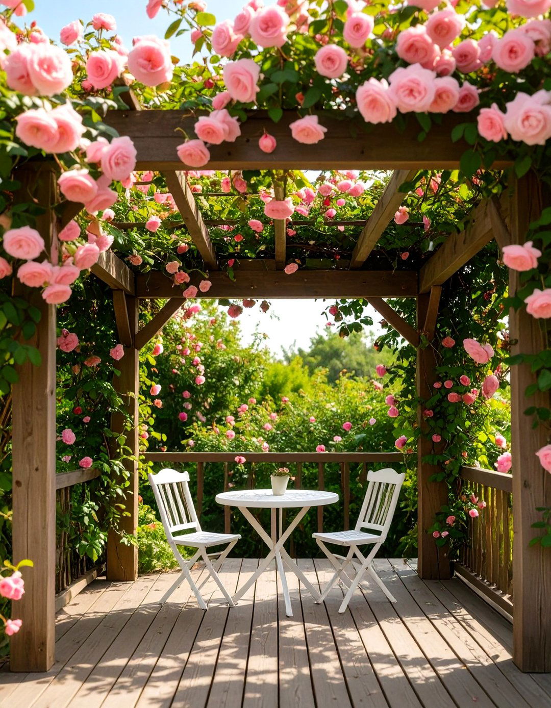 Climbing Vine Covered Arbor - 30 deck covering ideas