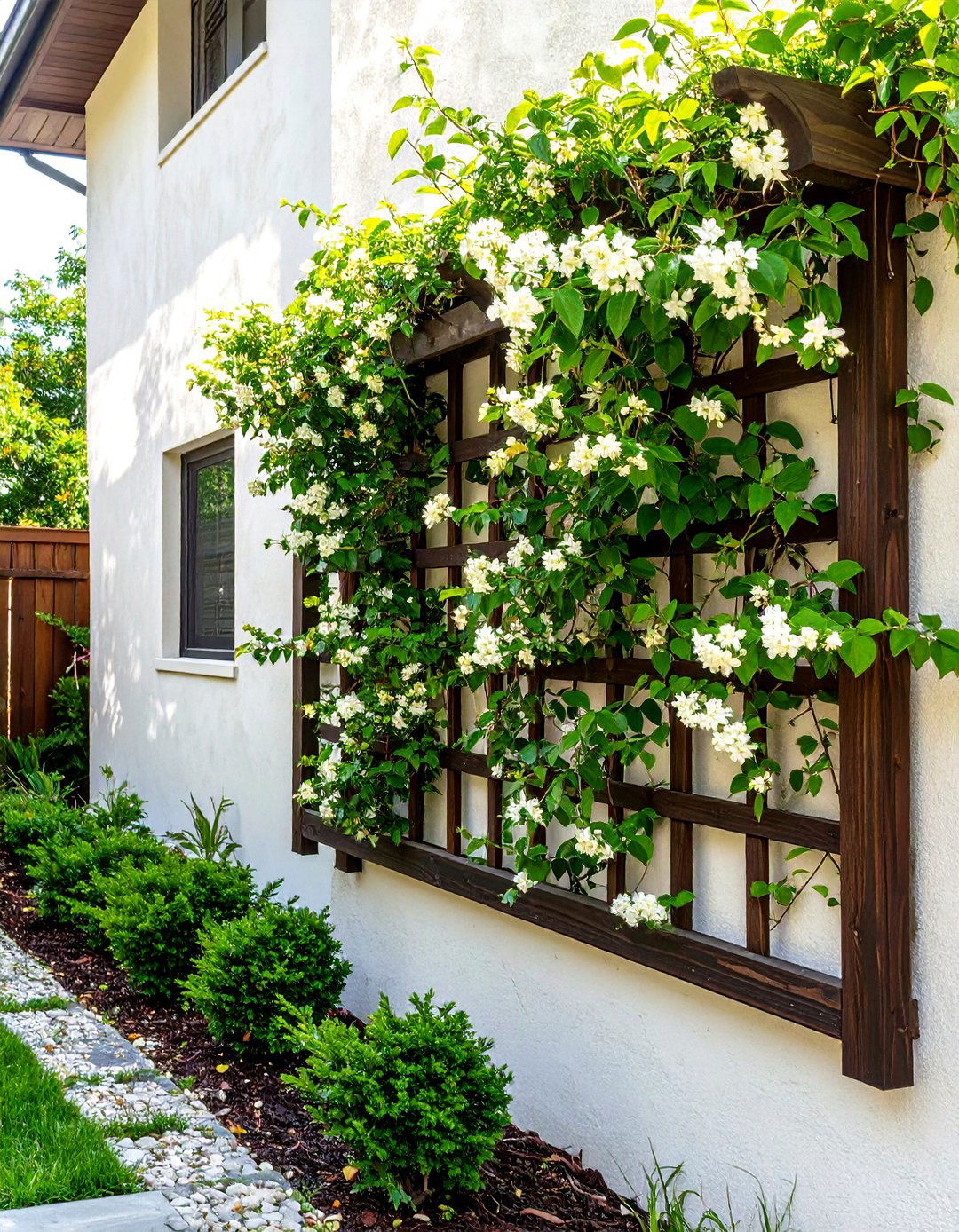 Climbing Vines on a Trellis for Privacy - 30 side yard landscaping ideas