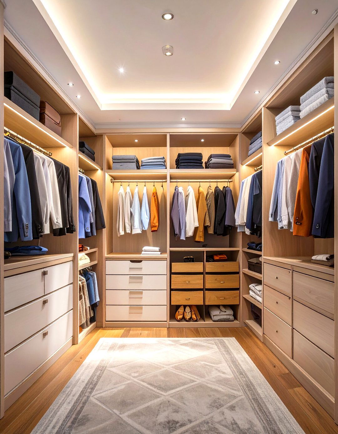 Closet Interior with Motion Activated LEDs - 30 teenage girl bedroom ideas with led lights