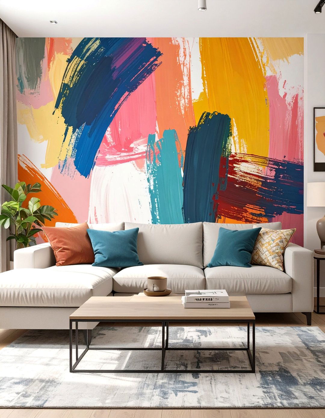 Cloud Mural Living Room Wallpaper - 30 classy wallpaper designs for living room