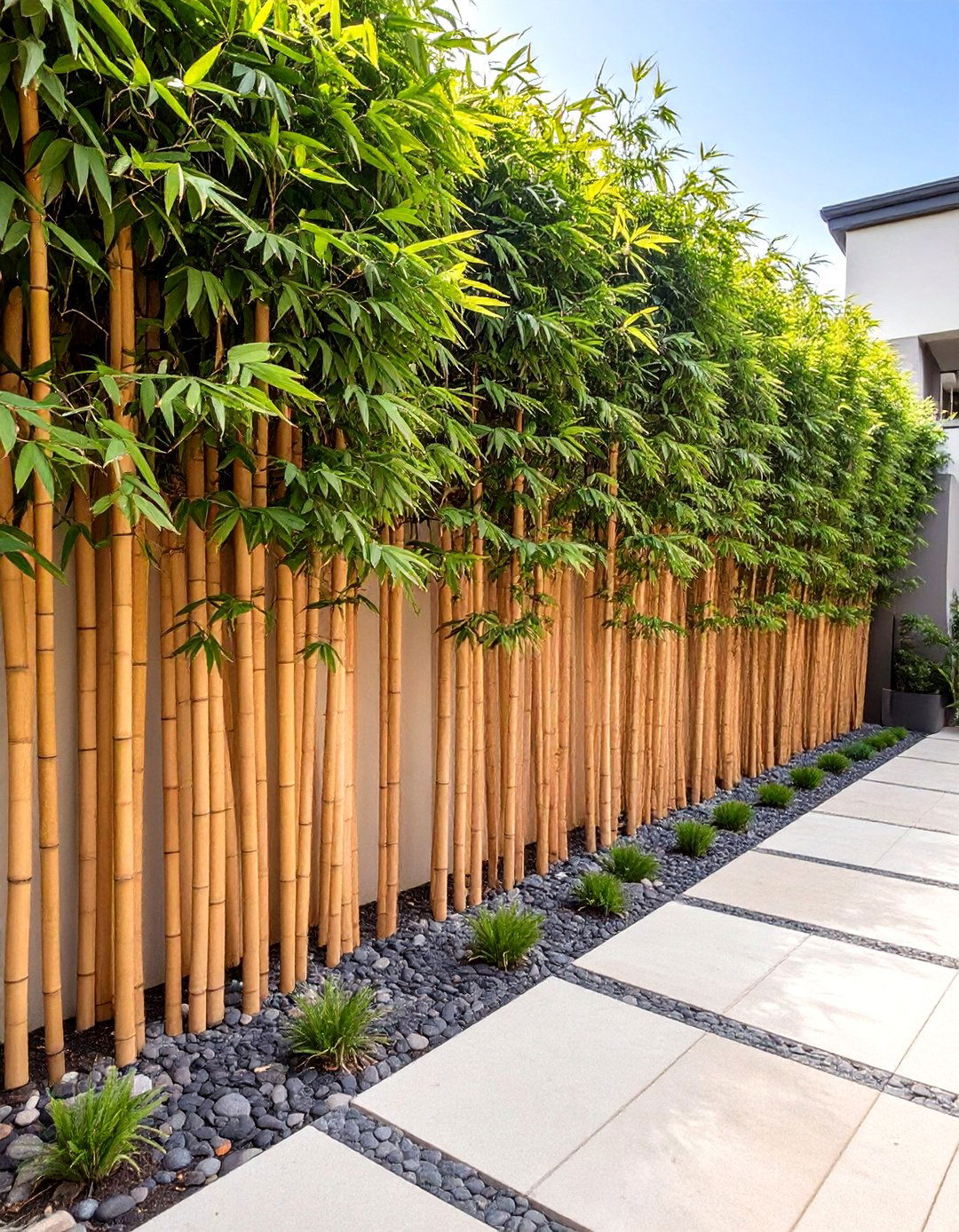 Clumping Bamboo Barrier - 30 tall backyard privacy ideas