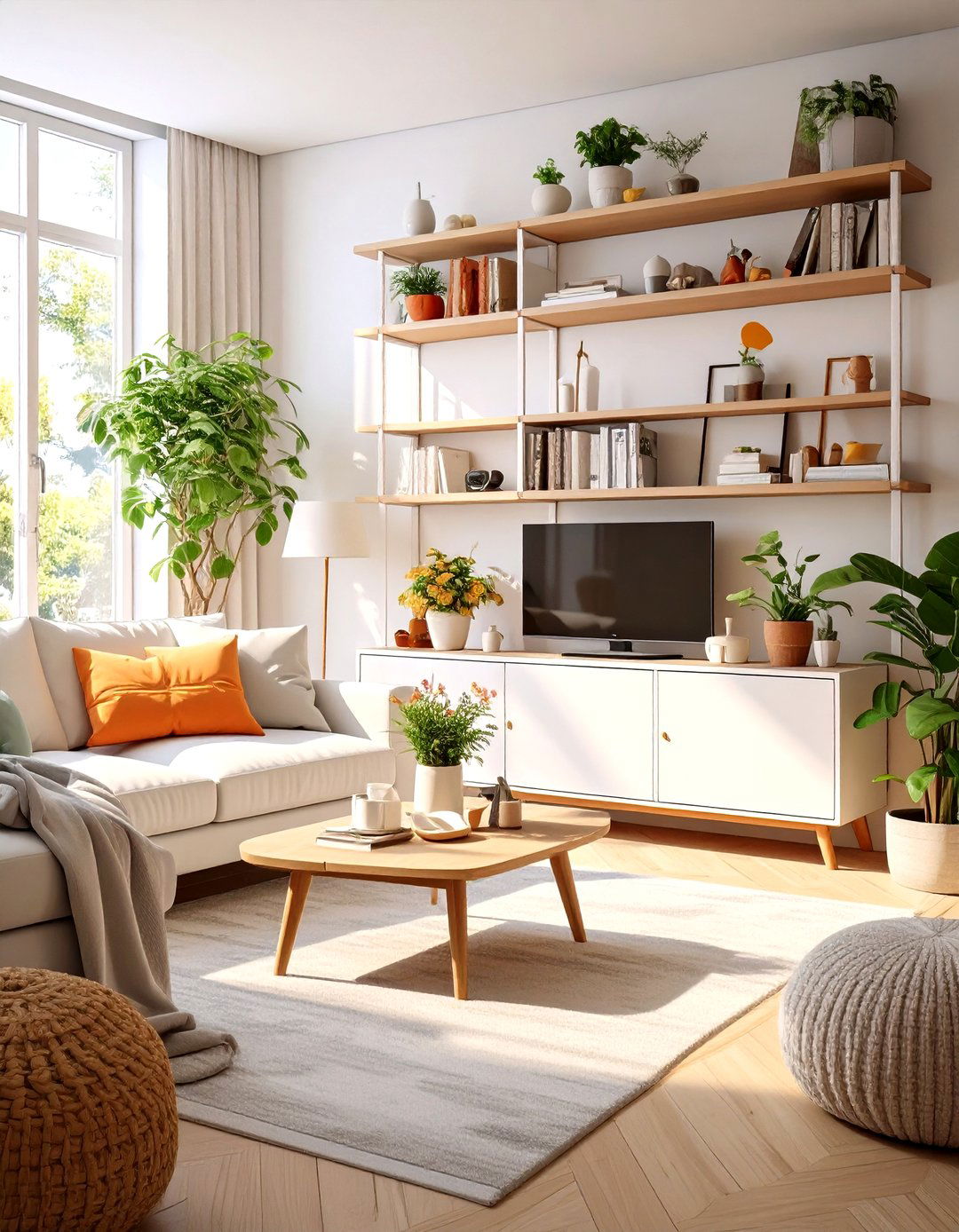 Clutter Free and Organized Space - 30 scandinavian design living room ideas