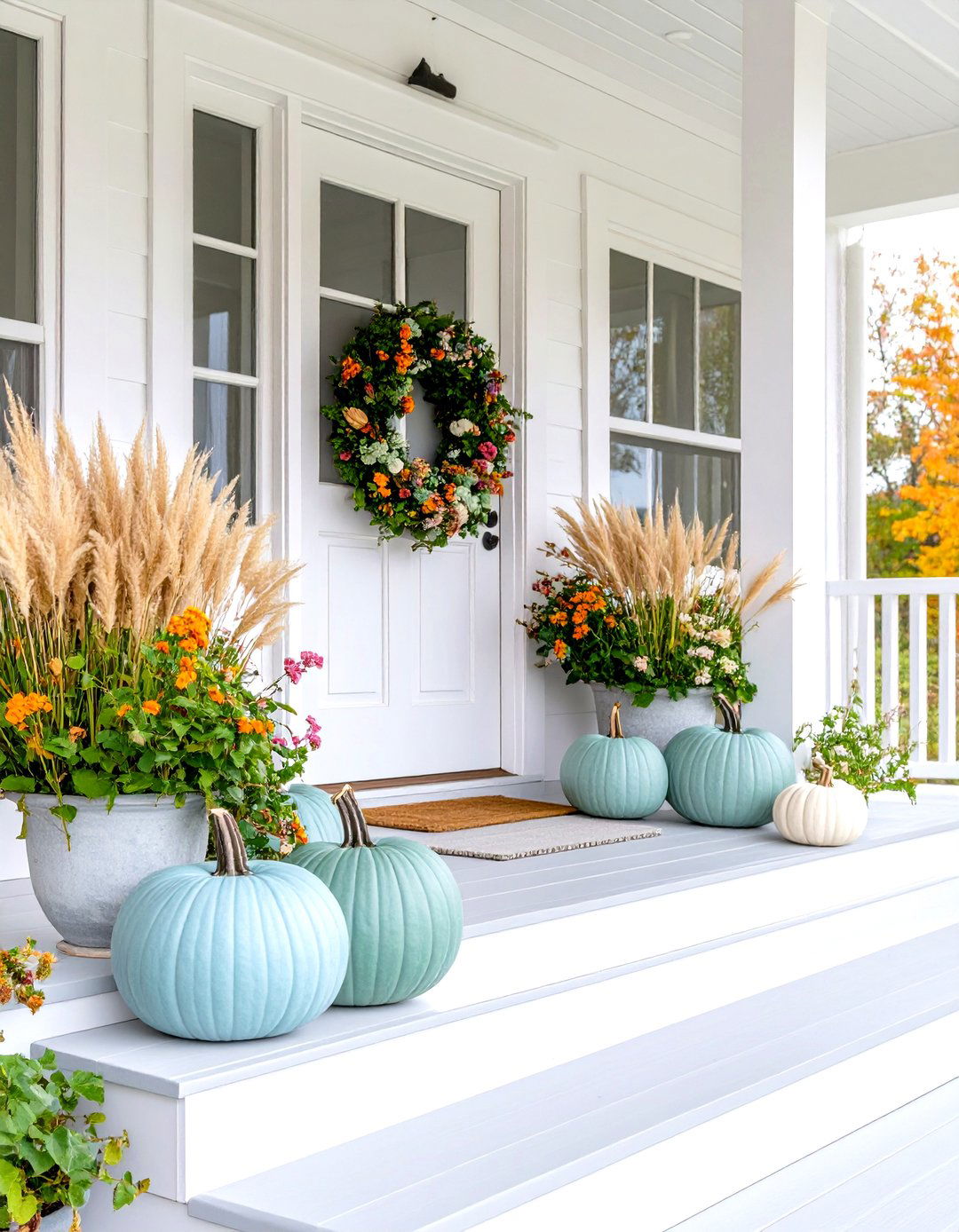 Coastal Autumn Porch Design - 30 fall porch decorating ideas
