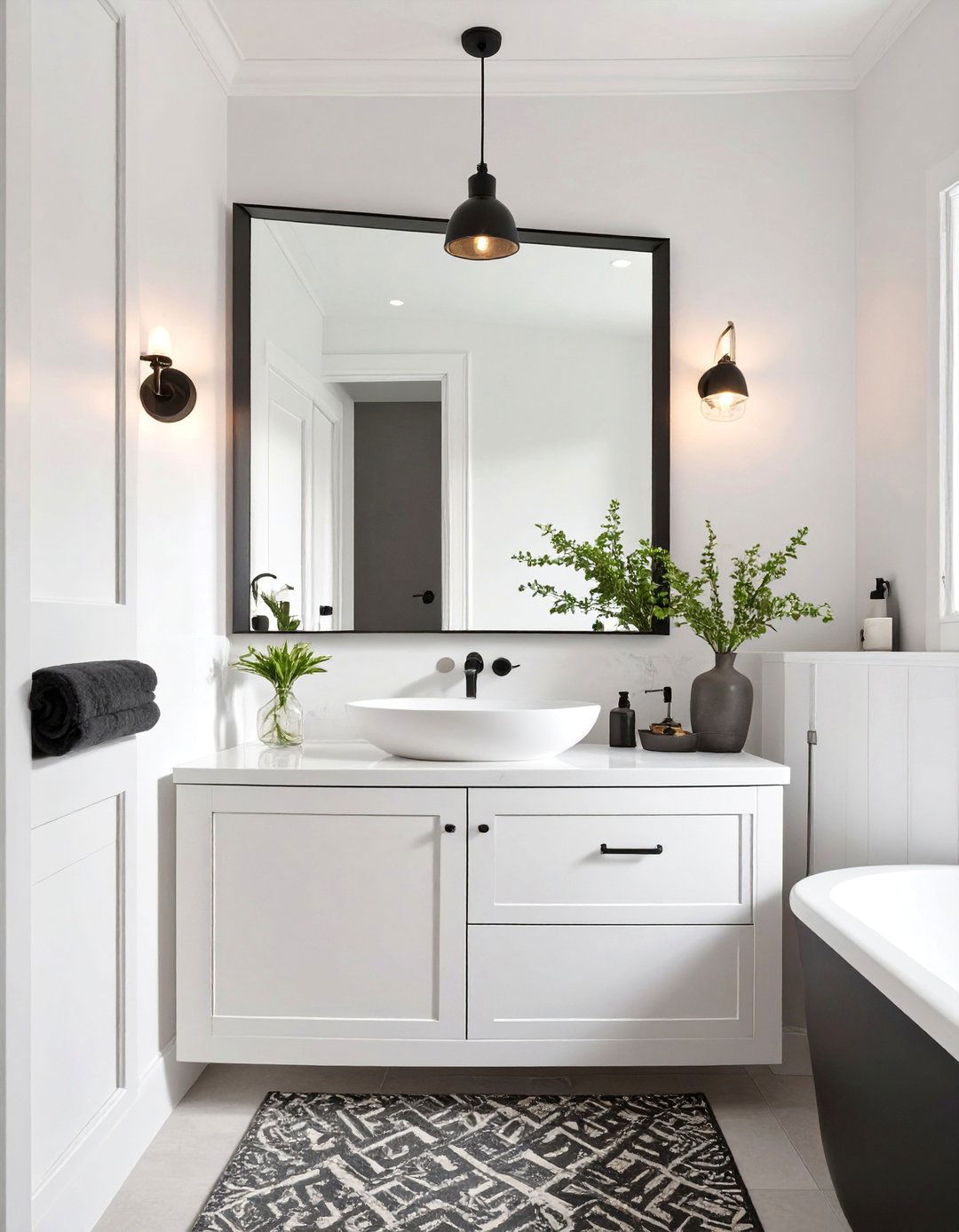 Coastal Bathroom with a Light Touch - 30 black and white bathroom ideas