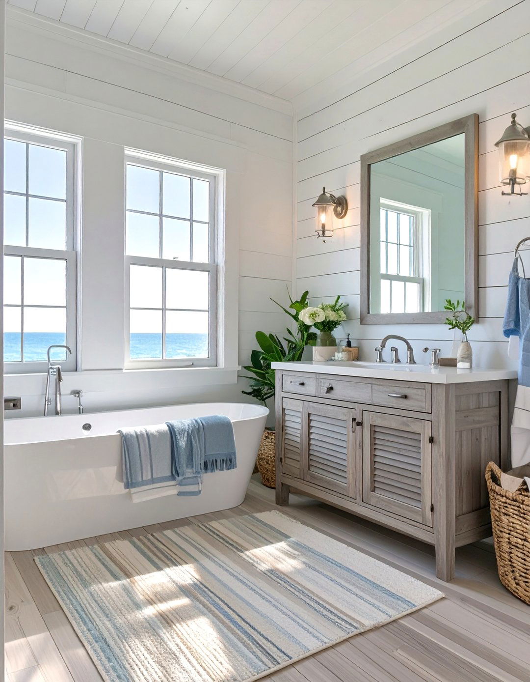 Coastal Beach House Bathroom - 30 bathroom makeover ideas