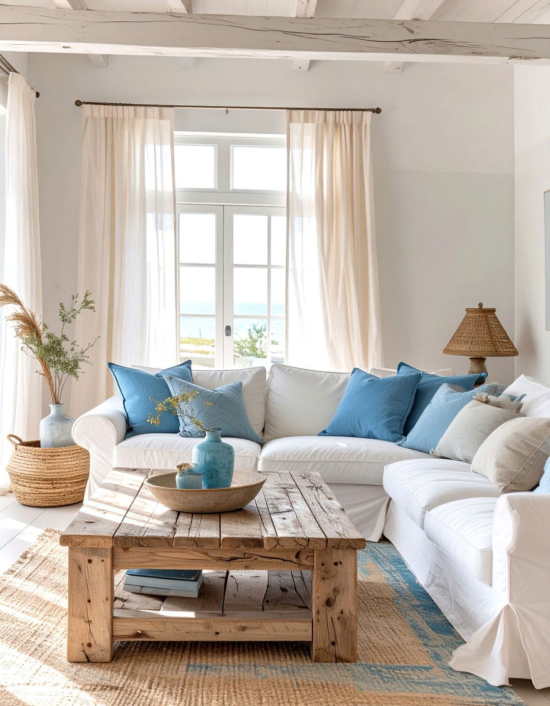 Coastal Beach House Vibe - 30 narrow living room ideas