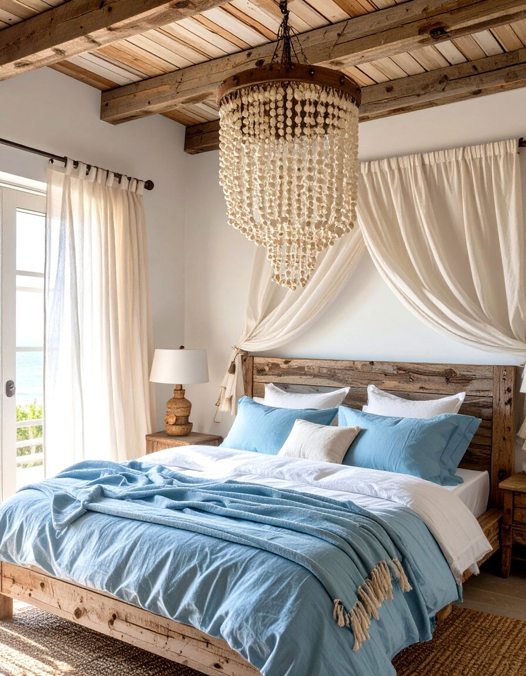 Coastal Beaded Bedroom Chandelier - 30 bedroom ceiling light ideas