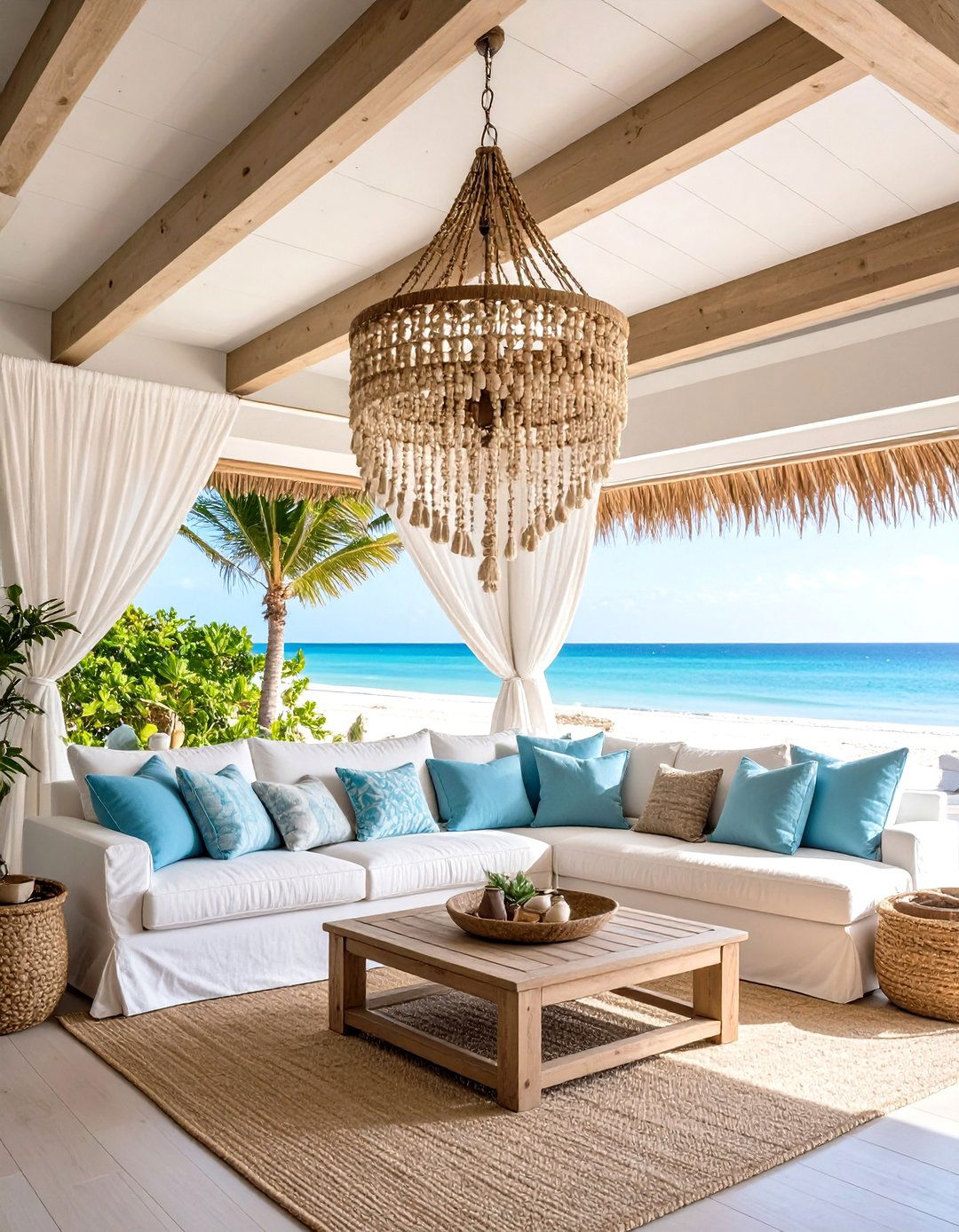Coastal Beaded living room ceiling lighting - 30 living room ceiling lighting ideas