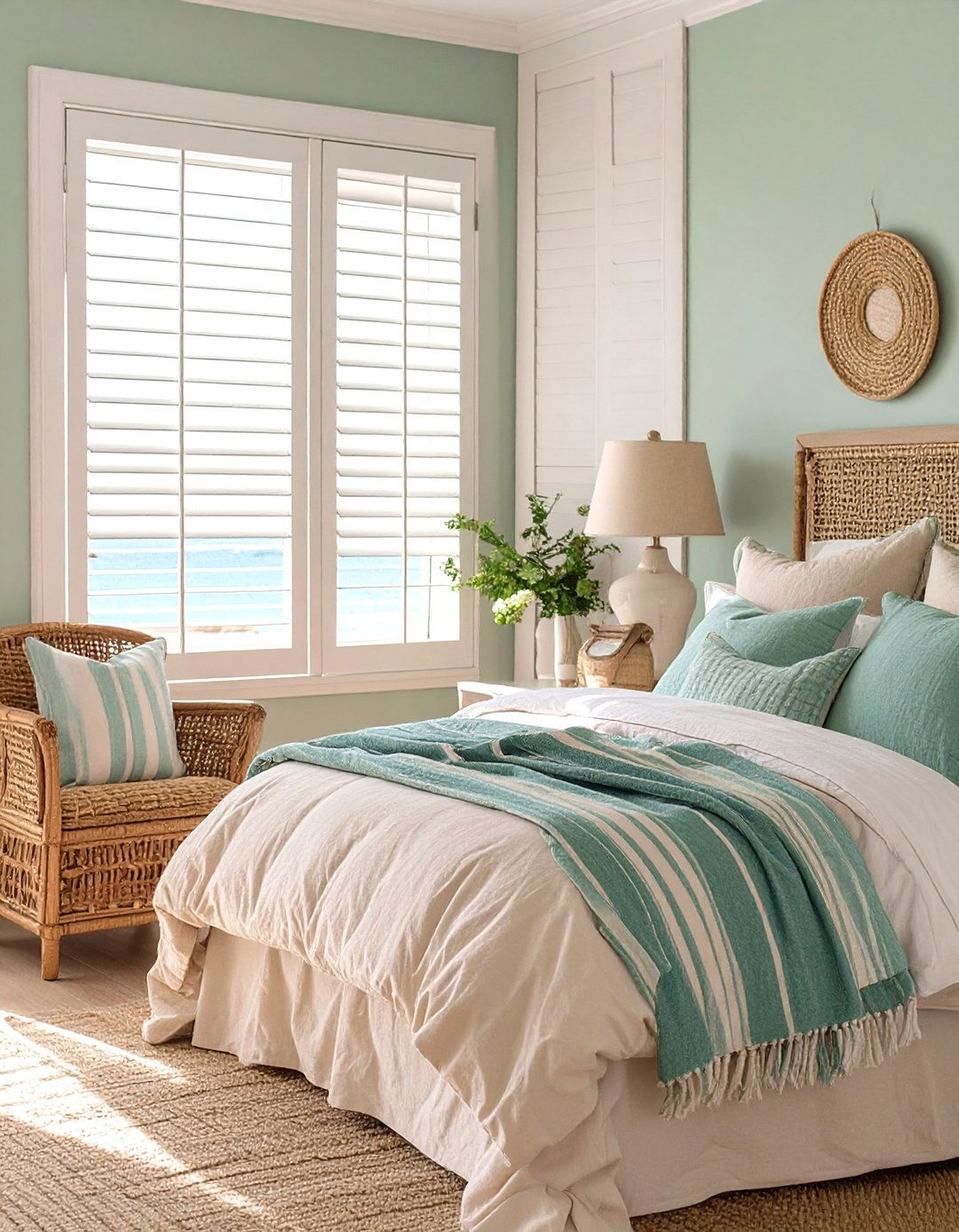 Coastal Bedroom Plantation Shutters - 30 bedroom window ideas
