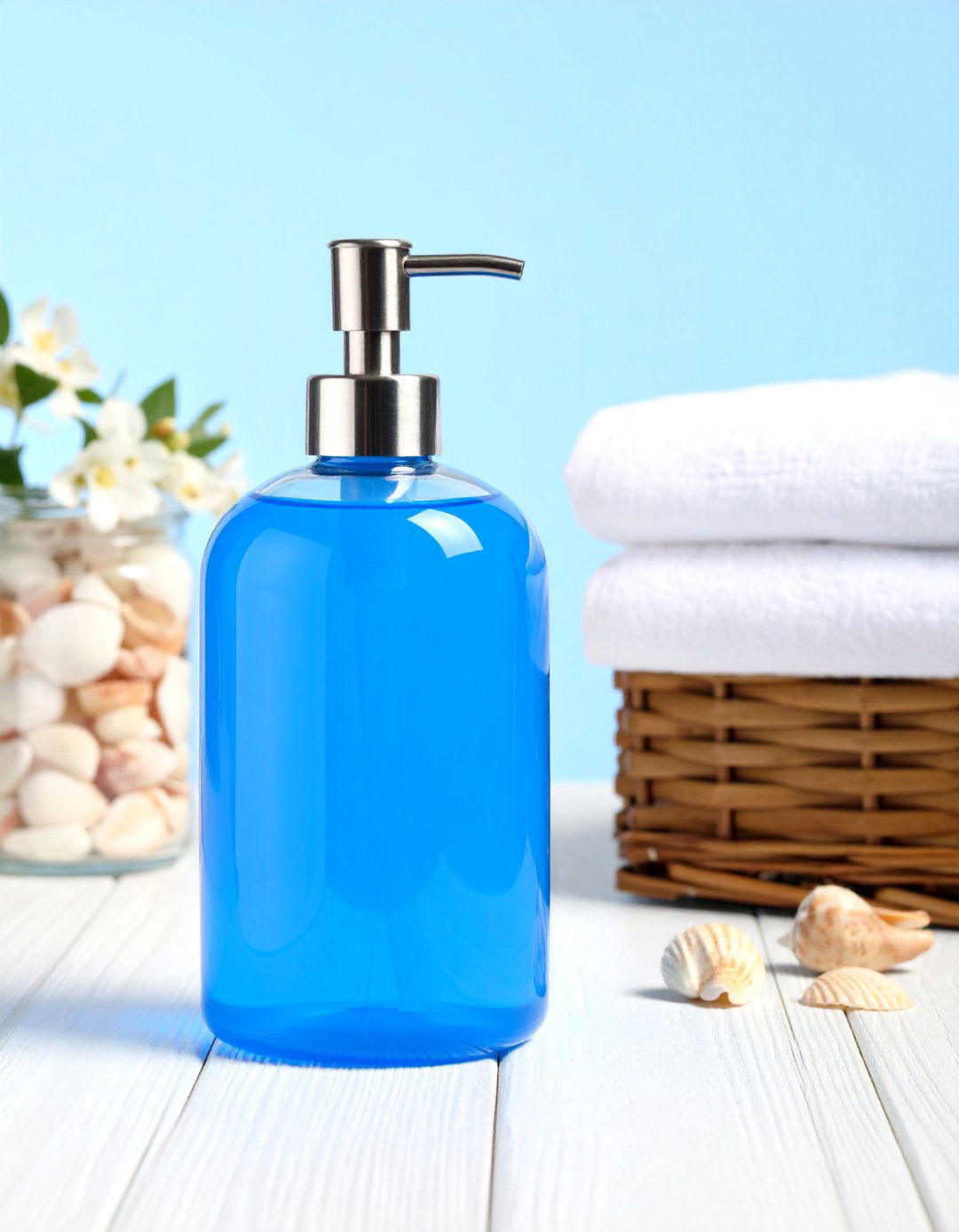 Coastal Blue Glass Dispenser - 30 liquid laundry detergent dispenser ideas