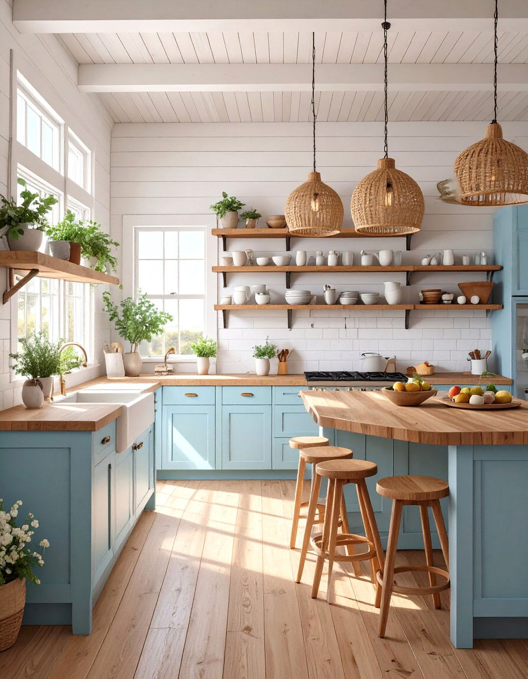 Coastal Blue Kitchen Design - 30 blue kitchen ideas